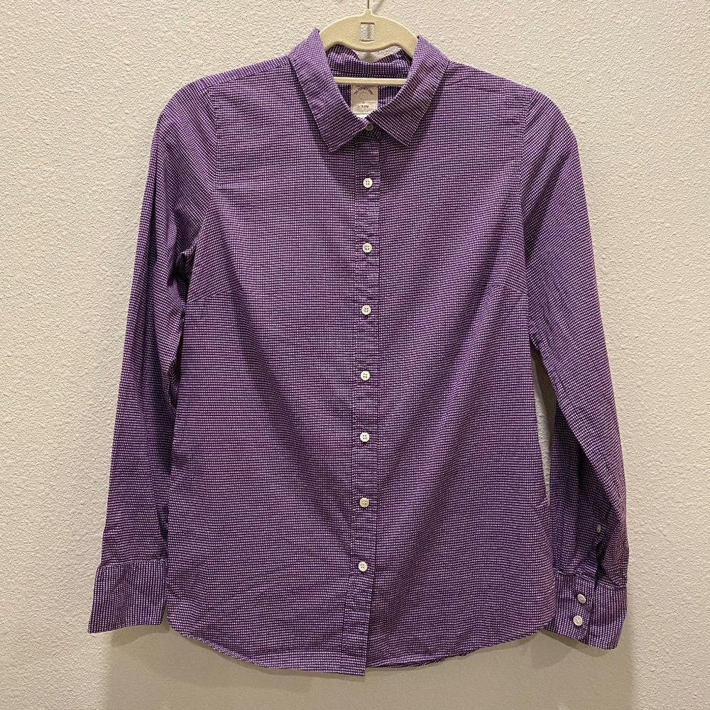 J.CREW Purple Ghingam Perfect Shirt Button Up 2